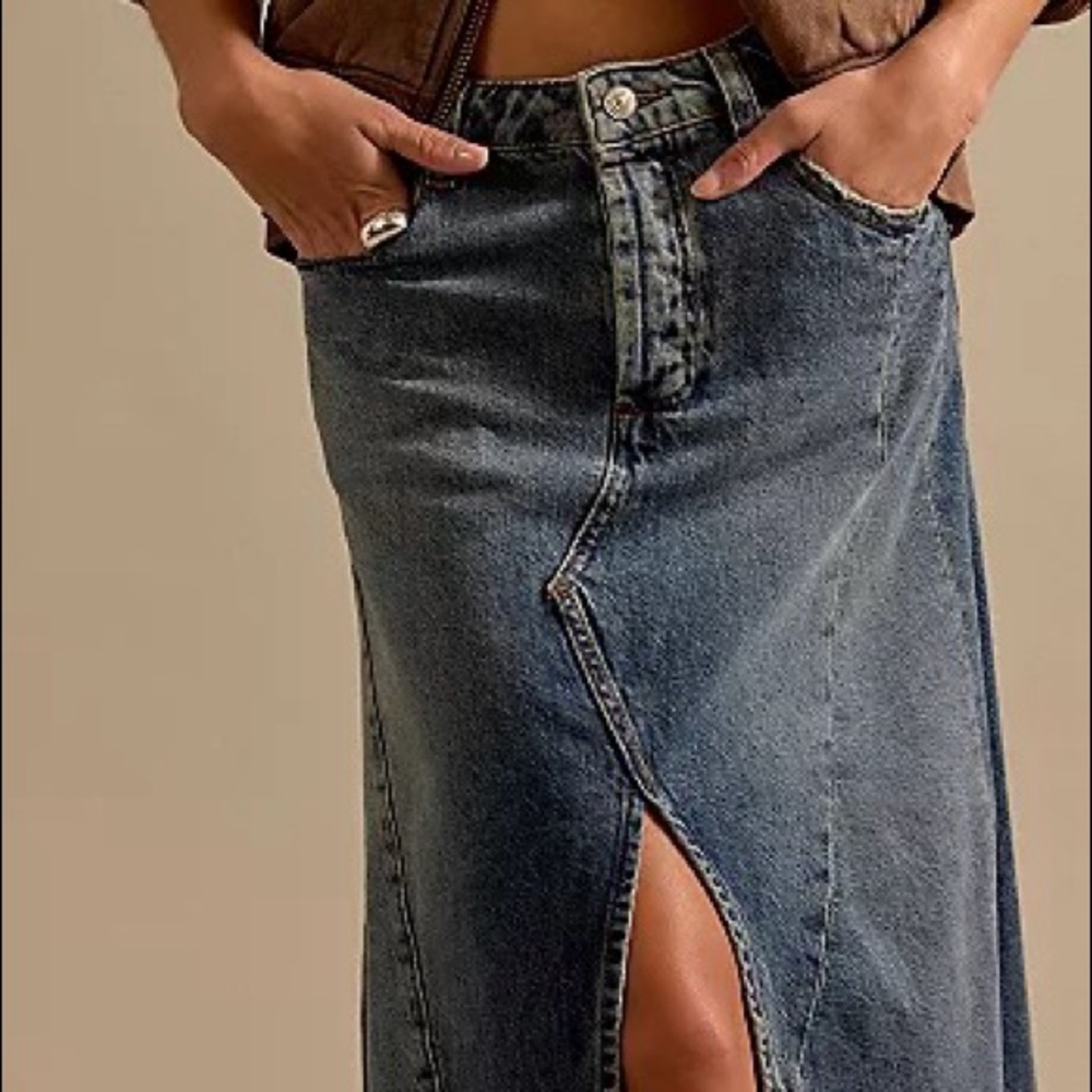 Driftwood Midi Denim Skirt